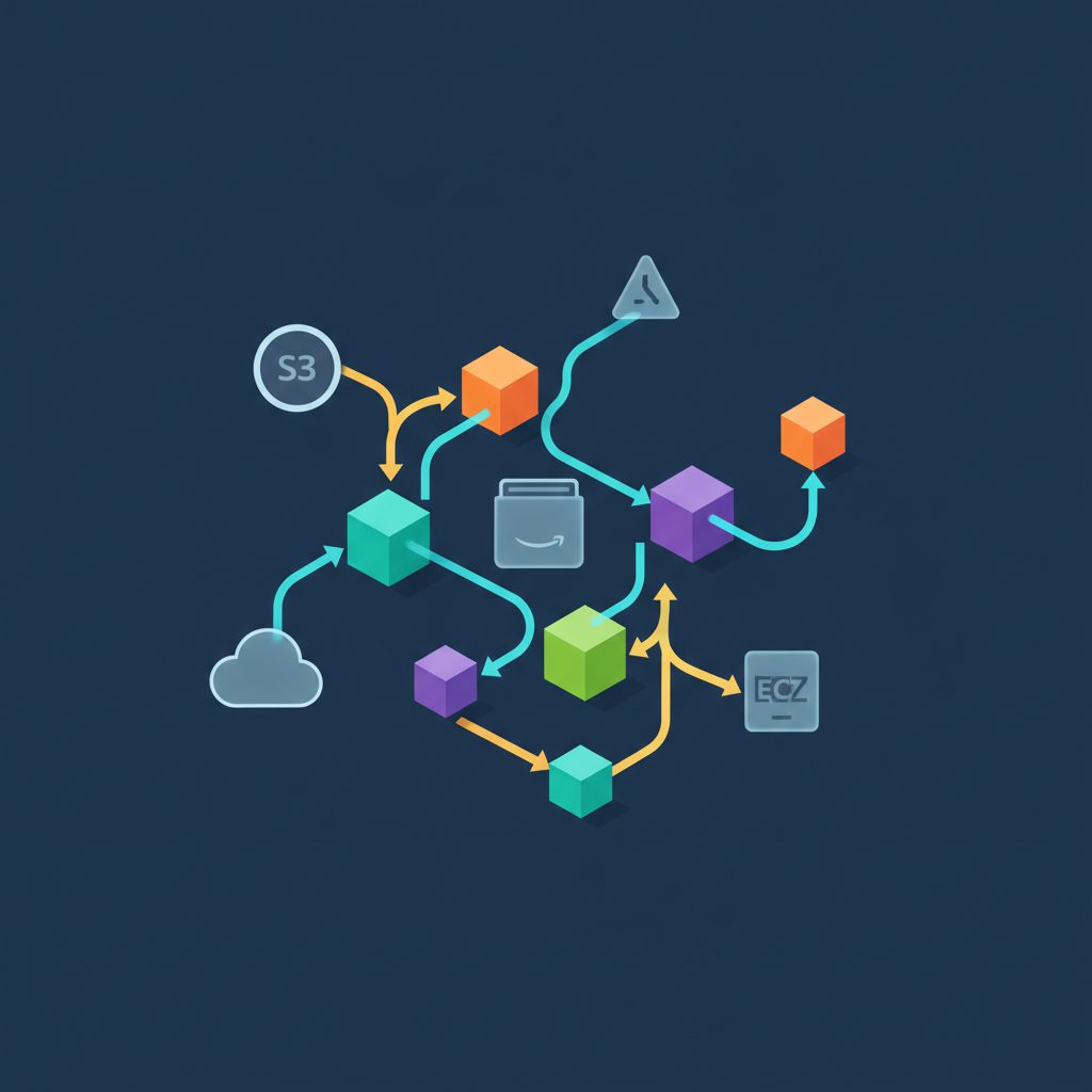 microservices distributed system architecture overview, multiple connected service nodes with reques
