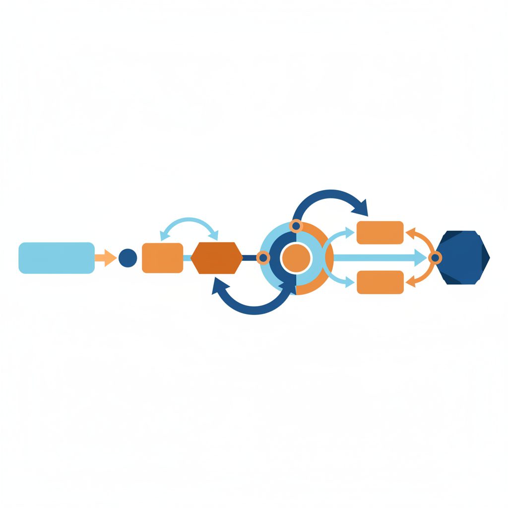 A flowchart diagram showing a learning roadmap with stages from cloud basics to SRE mastery, with pr