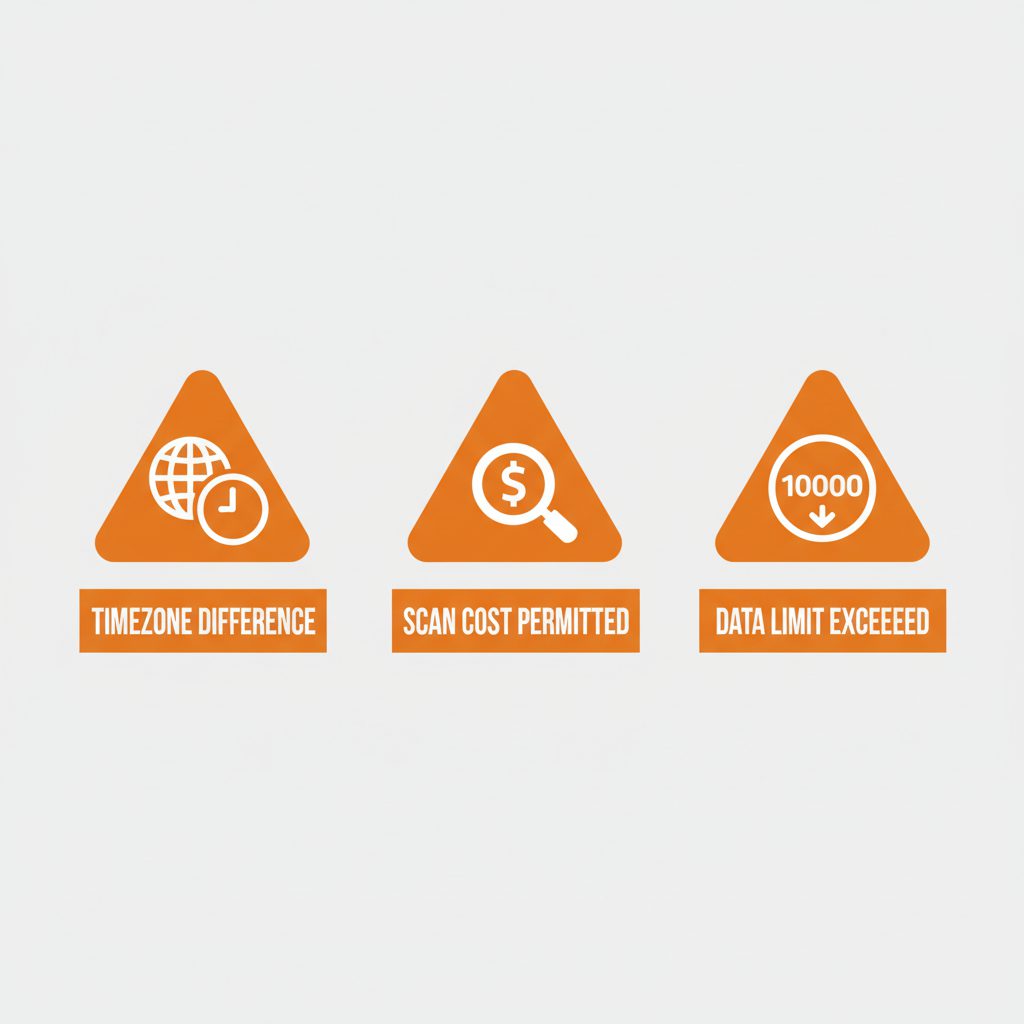 Three warning sign icons labeled