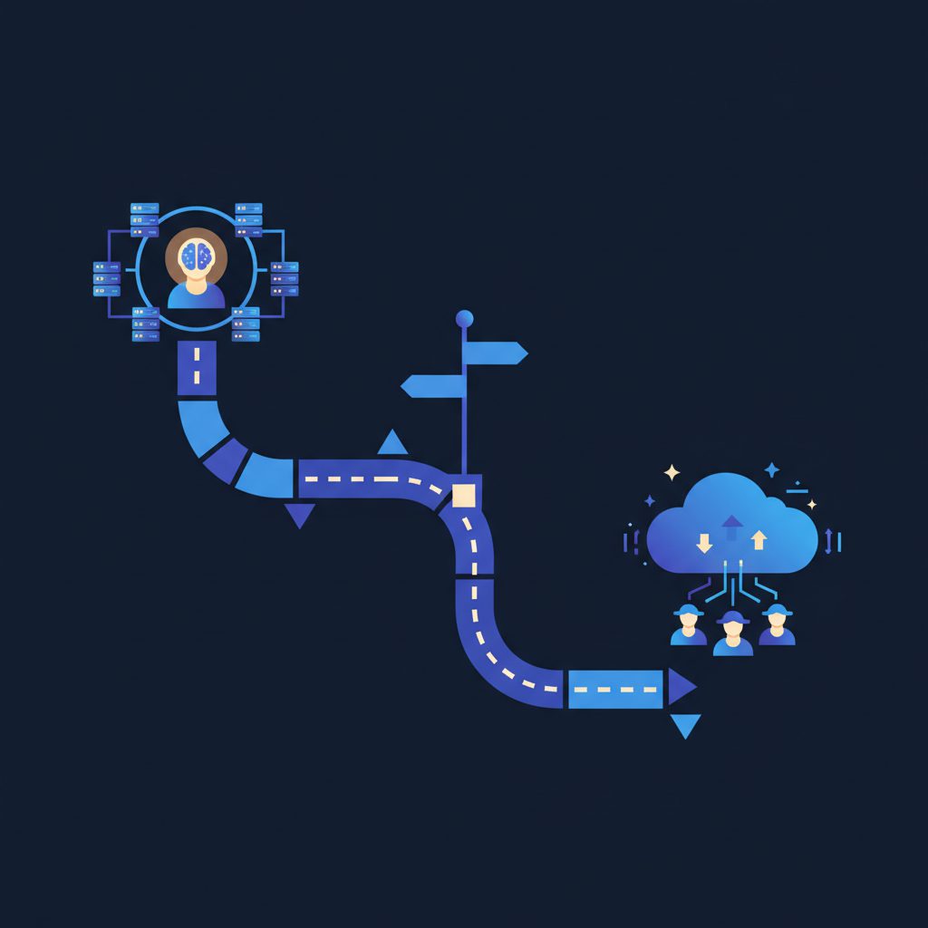 A fork in the road with two paths labeled 