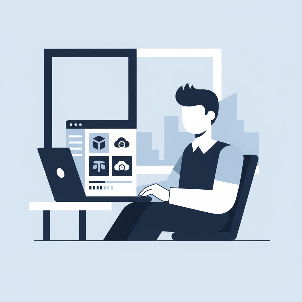 SRE engineer job hunting with GitHub portfolio, laptop screen showing GitHub repository with Terrafo