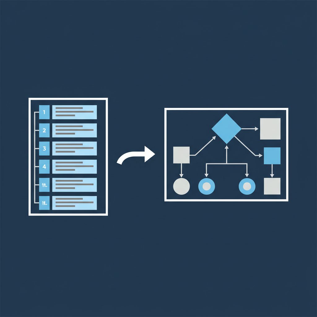 Two documents side by side - Runbook as a step-by-step checklist with numbered procedures and comman